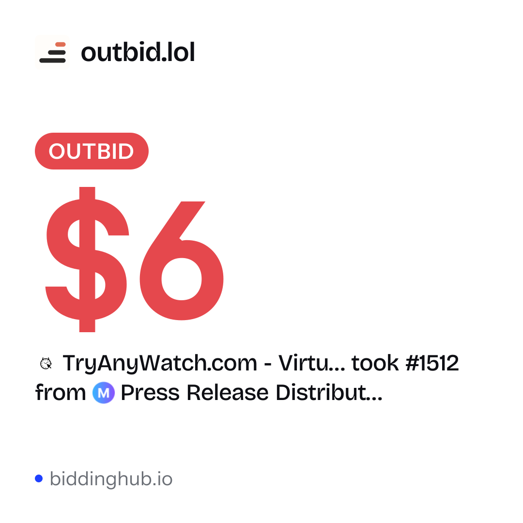 TryAnyWatch.com - Virtu… took #1512 from Press Release Distribut… on outbid.lol for $6.