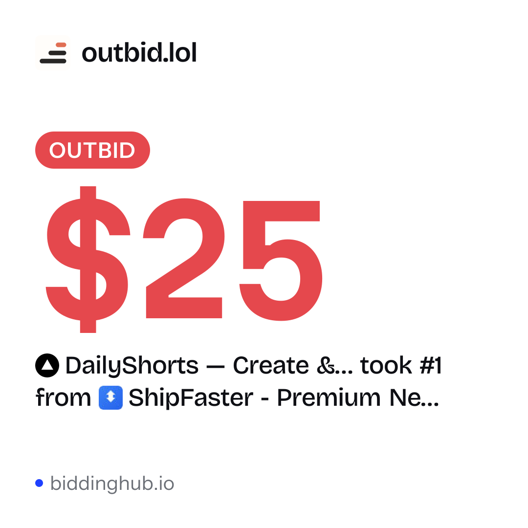 DailyShorts — Create &… took #1 from ShipFaster - Premium Ne… on outbid.lol for $25.