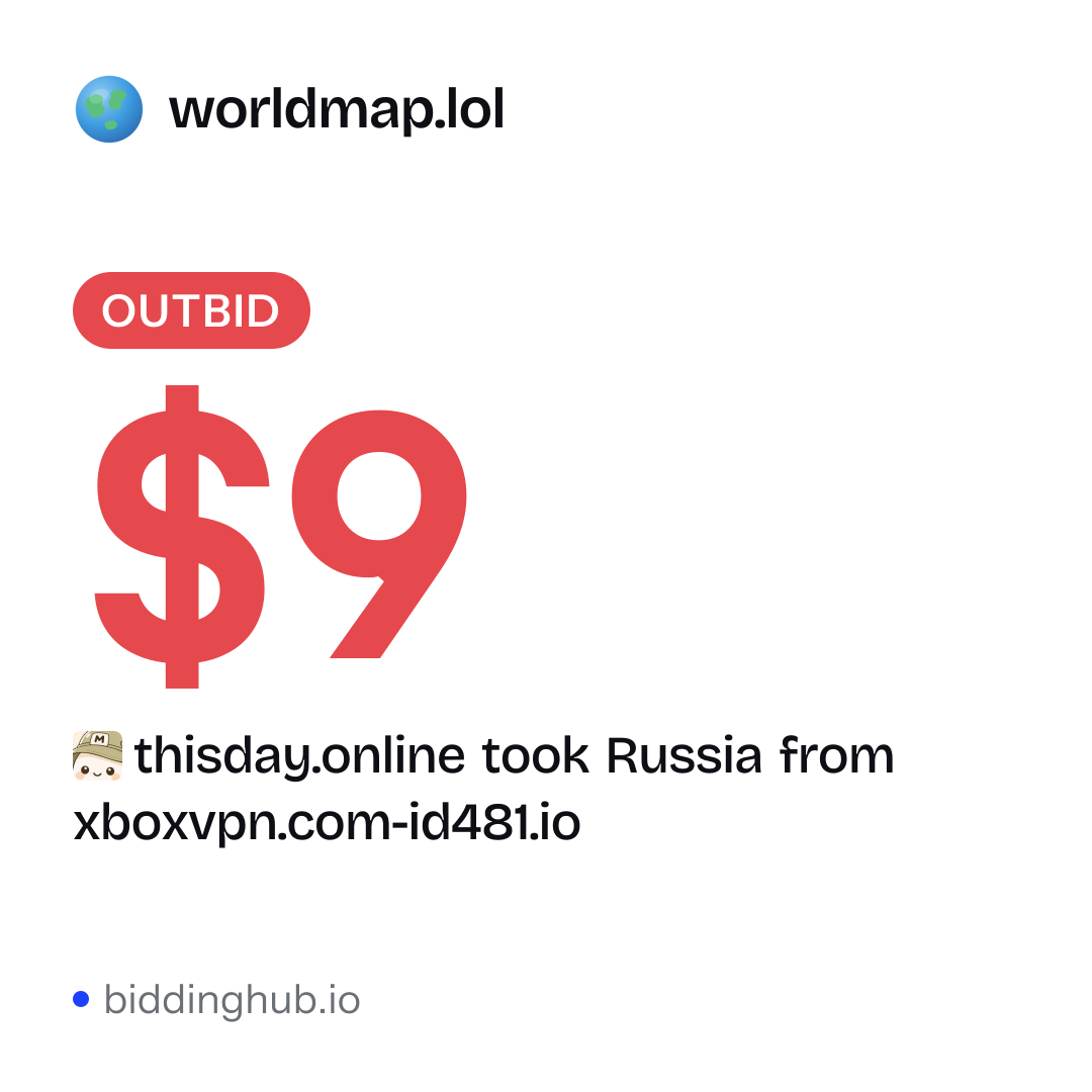 thisday.online took Russia from xboxvpn.com-id481.io on worldmap.lol for $9.