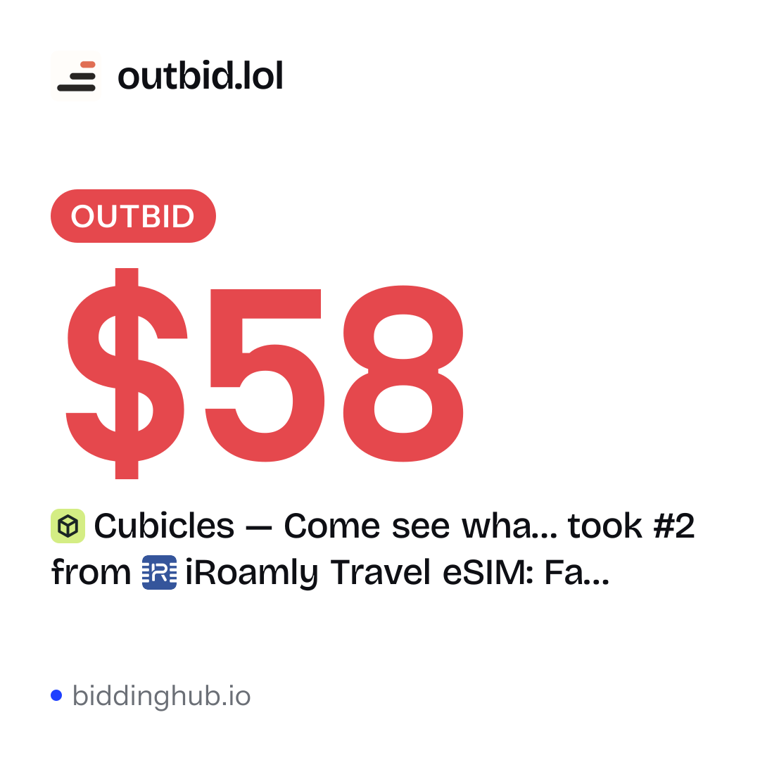 Cubicles — Come see wha… took #2 from iRoamly Travel eSIM: Fa… on outbid.lol for $58.