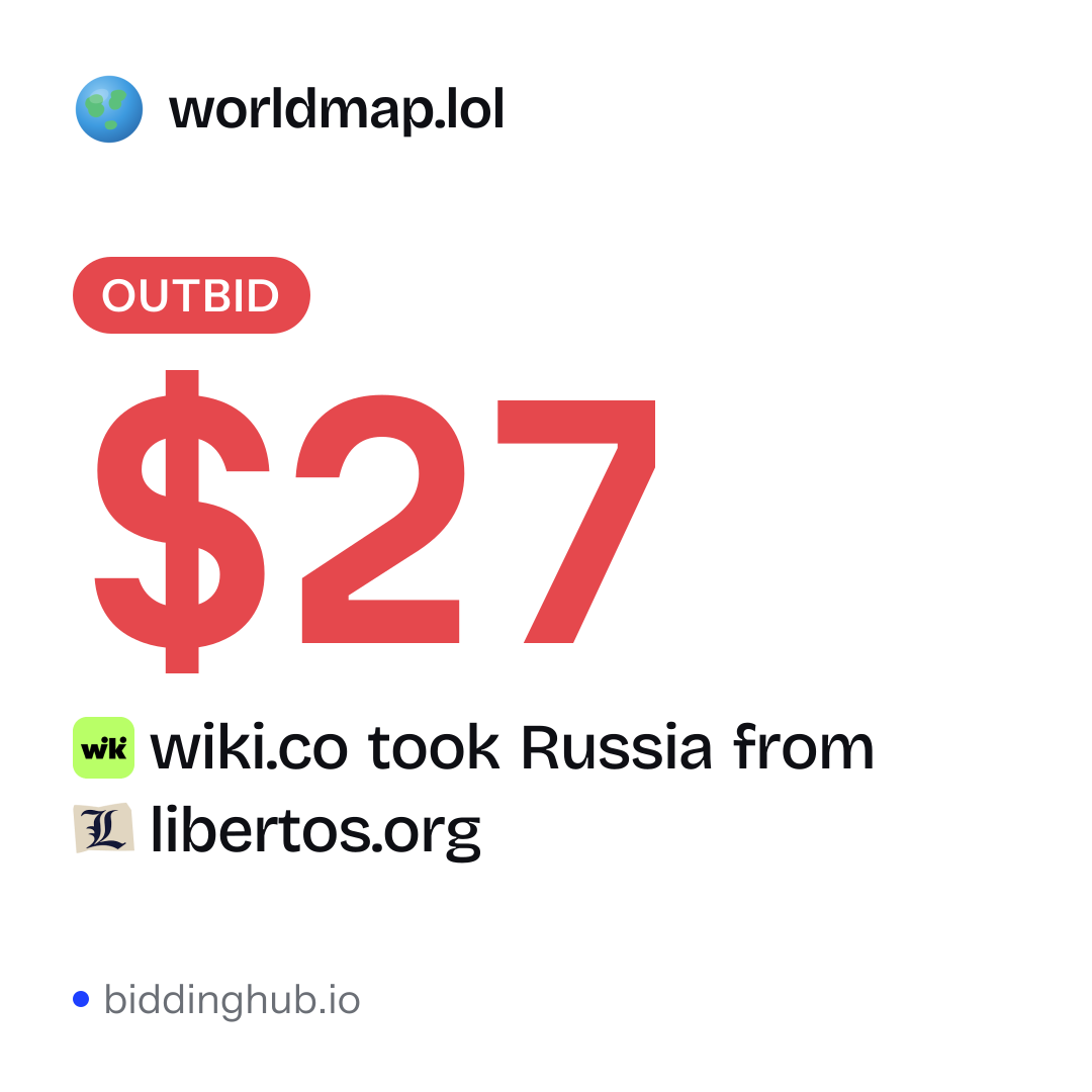 wiki.co took Russia from libertos.org on worldmap.lol for $27.